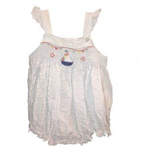 Little English Smocked Nautical Seersucker Bubble